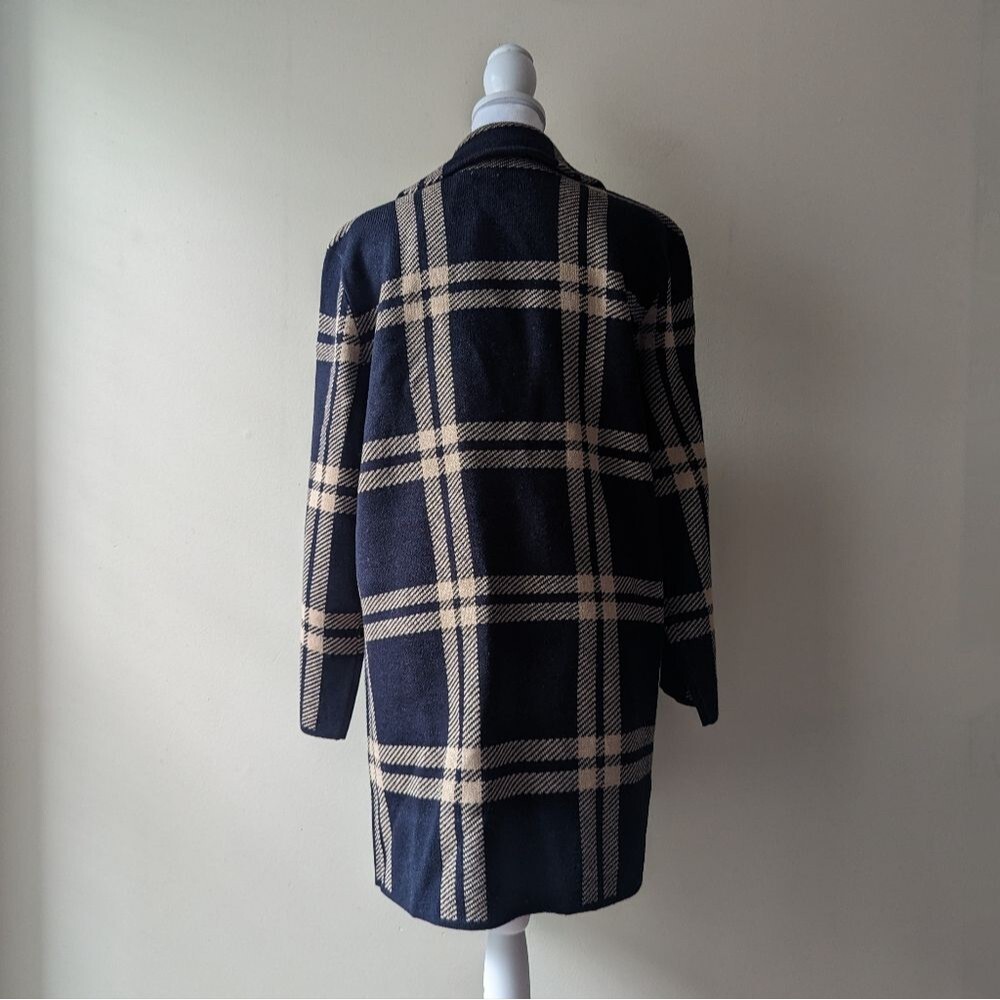 Anne Klein Midnight Camel Plaid Sweater Medium NWT - Picture 5 of 7